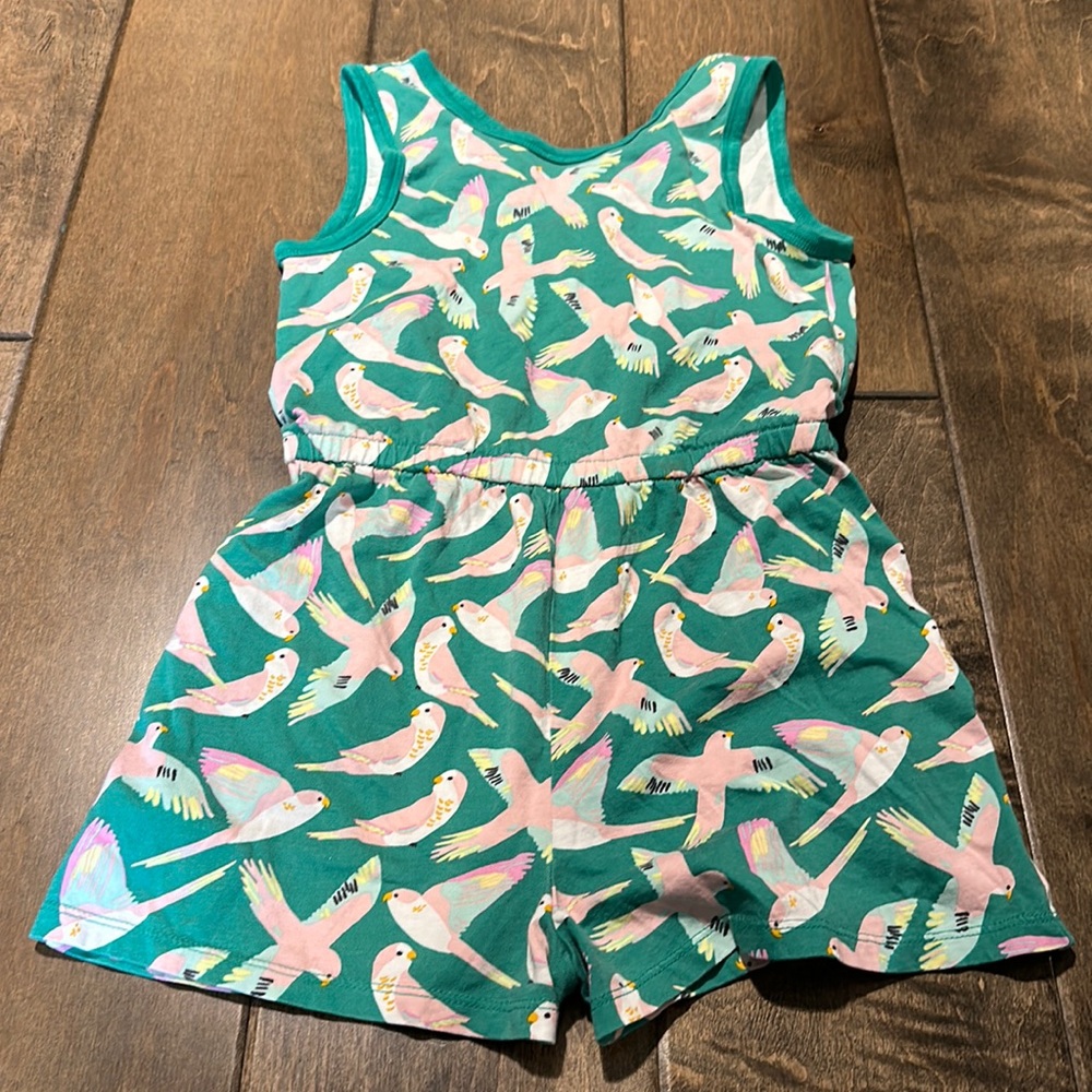 Supercute EUC Tea Collection parrot printed romper size 10